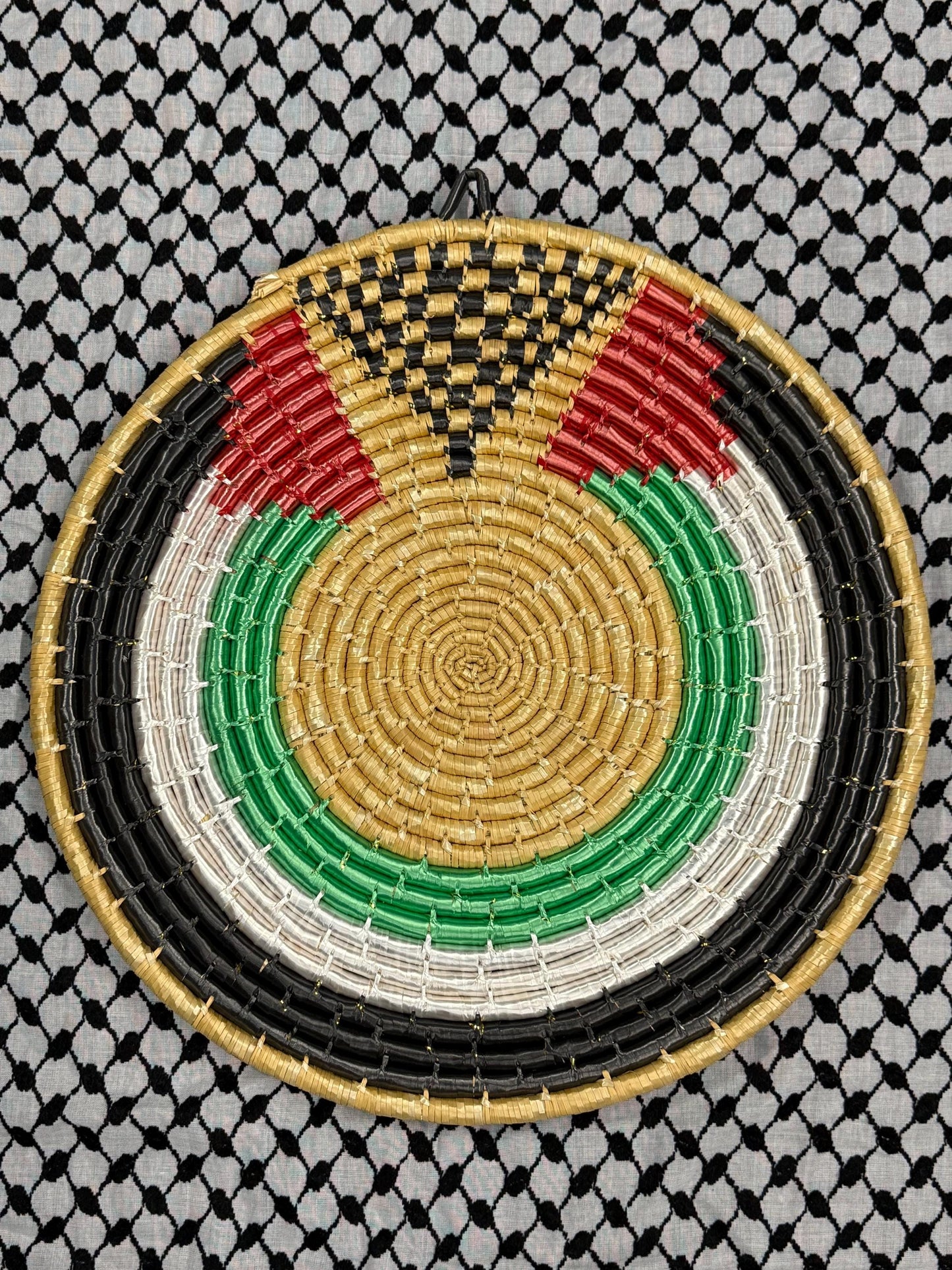 Palestinian Made Straw Tray 52 cm Handmade By Palestinian Families Traditional Authentic Style
