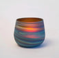 Candle Holder Small size Blown Glass ||  Handblown with unrepeatable patterns || Handmade in Palestine