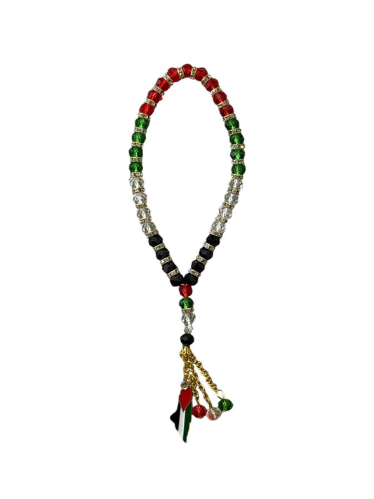 Rosary Beads Palestine Flag Rear Mirror Ornament Imported from Palestine.