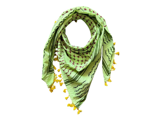 Light Green Shemagh Keffiyeh made in Palestine
