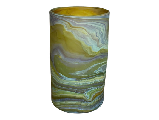 Vase Phoenician Glass Unrepeatable Pattern Hand Blown in Palestine 8x4.5 inch (Last One of this shade)