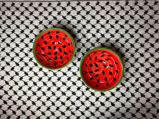 Watermelon Bowls  || Handmade Ceramic Pottery || Made in Palestine || 5 in diameter