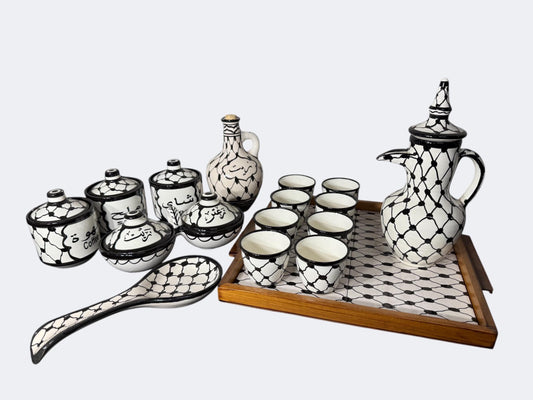 Kuffiyeh Pottery Set Ceramic Handmade in Palestine
