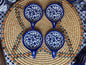 Palestine Pottery Set of 4 Handmade ceramic skillet plates blue floral design Palestinian Product
