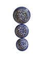 Palestinian Pottery Set of 3 Flat Bowls 23, 18, 15 cm Handmade and Hand Painted Made in Palestine