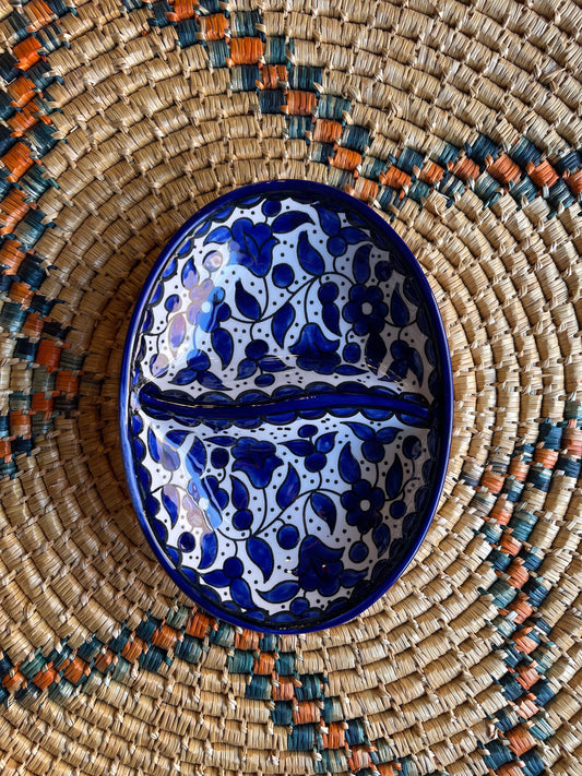 Palestinian Pottery Divided Plate Ceramic Handmade & Hand Painted   Made in Palestine خزف فلسطيني
