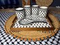 Palestinian Kuffiyeh Mugs Set with Tray and Spoon Rest | Ceramic Pottery Handmade | Made in Palestine