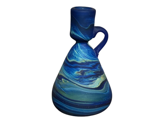 Palestinian Phoenician Blown Glass Vase || Handmade in Palestine || Unique unrepeatable Pattern || 6x4 inch Handmade Gift
