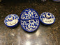 Palestinian Pottery Breakfast Set Blue Jibneh & Labaneh Bowls and Oval Bowl Ceramic Handmade and Hand Painted Made in Palestine