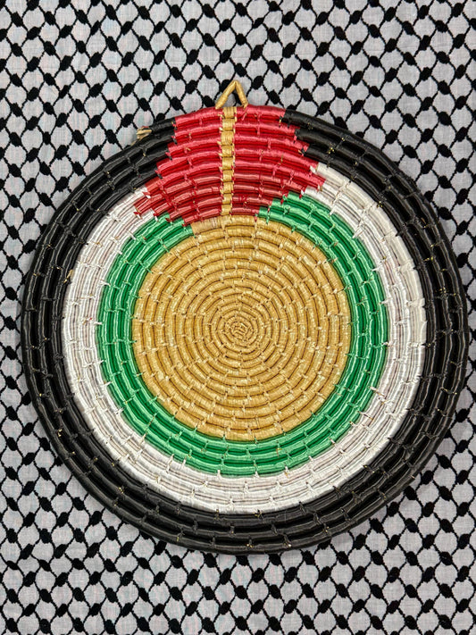 Palestinian Made Straw Tray 52 cm Handmade By Palestinian Families Traditional Authentic Style