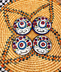 Palestine Pottery Breakfast Bowls, Labneh, Jibneh, Mrabah, and Asal لبنة، جبنة، مربى، عسل