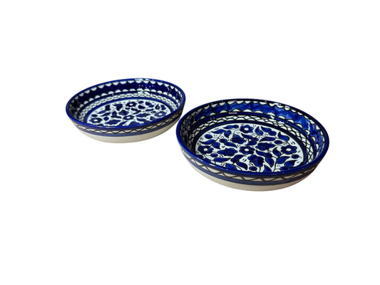 Bowl | Set of 2 Bowls 18 cm flat Bowl Handmade Palestinian Potery
