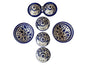Breakfast set of Zeit & Zatar, Jibnah,Labana, Zaytoon, and two 13 cm bowls Handmade and Hand Painted Palestinian Pottery